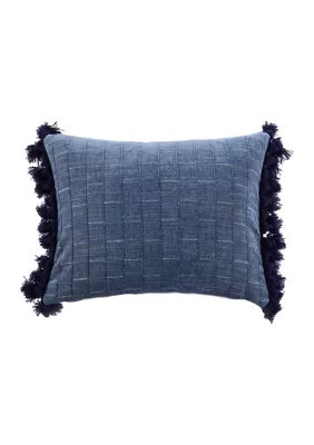 Villa Lugano Bennett Tassel Pillow, Blue, 14 x 18 | Belk
