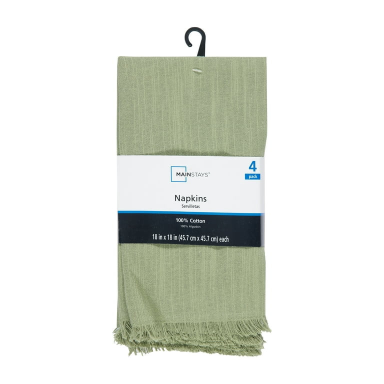 Mainstays 4 Pack Color Sage Napkin Set -Sage - 18" x 18" - Walmart.com | Walmart (US)