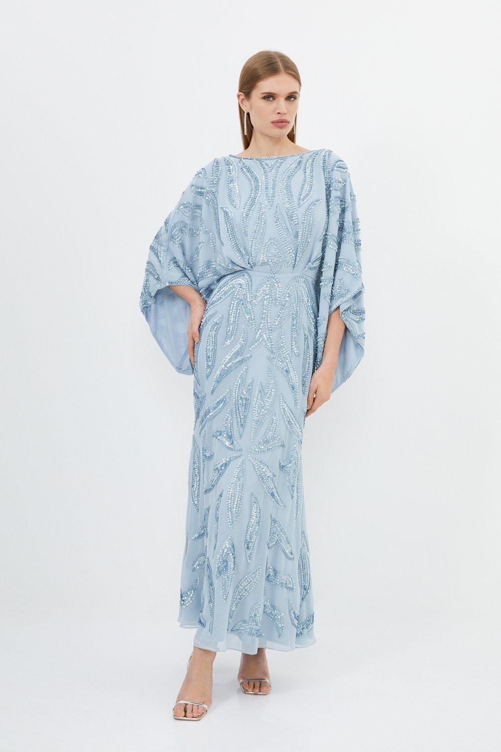 Embellished Woven Maxi Dress | Karen Millen US