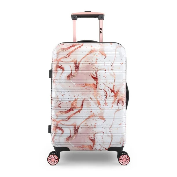 Ifly Hardside Fibertech 20" Marble, White/Rose Gold | Walmart (US)