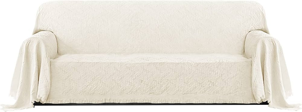 PureFit Geometric Jacquard Throw Sofa Cover - Textured Soft Washable Decorative Couch Covers for ... | Amazon (US)