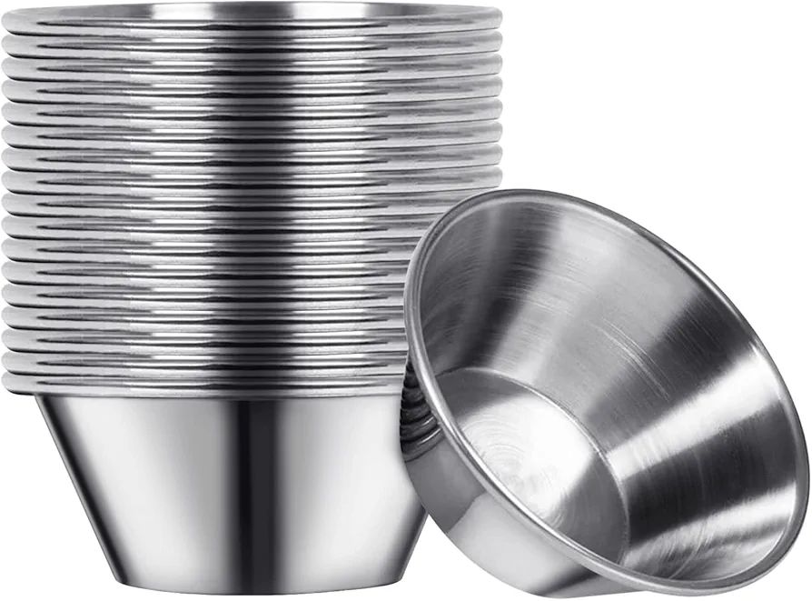 Artcome 18 Pack Stainless Steel Condiment Sauce Cups Great for Dipping and Portion Cups, 1.5 oz | Amazon (US)