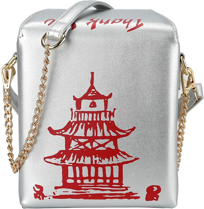 Tower Print Crossbody Shoulder Bag,Pu Chinese Takeout Box Totes Purse for Women | Amazon (US)