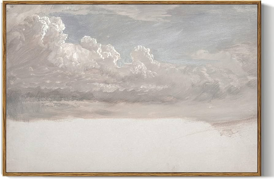 InSimSea Framed Canvas Wall Art Vintage Decor, Home Decor Classical Oil Painting Cloud Study Larg... | Amazon (US)