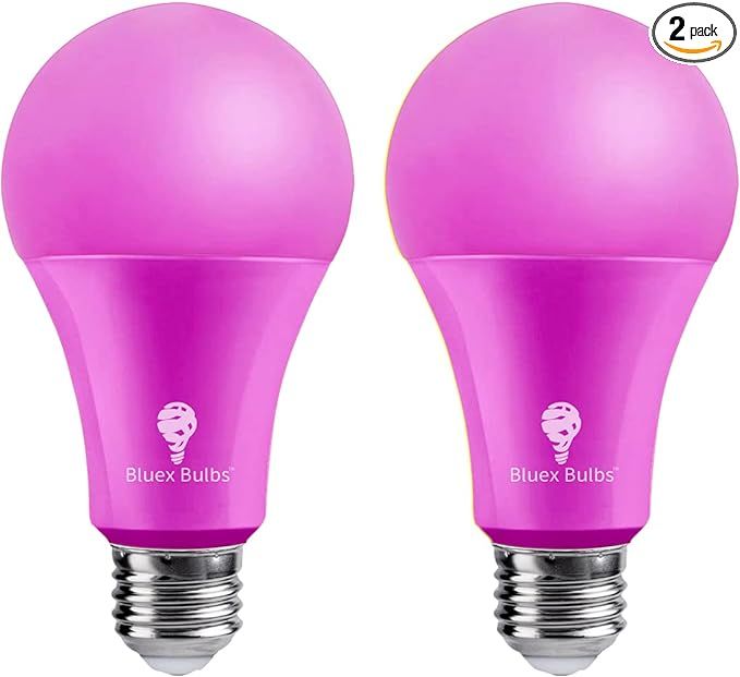 2 Pack BlueX LED A21 Pink Light Bulbs - 15W (120Watt Equivalent) - E26 Base Pink LED Pink Bulb, P... | Amazon (US)