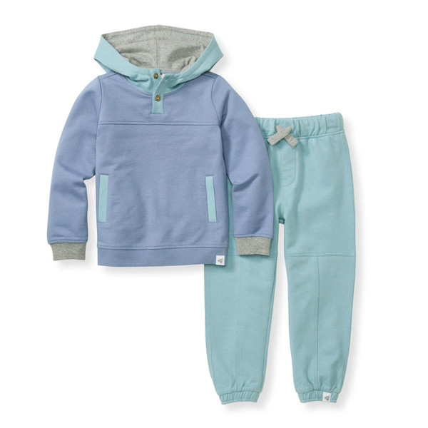 Organic Colorblocked Boy Top and Pants Set | Burts Bees Baby