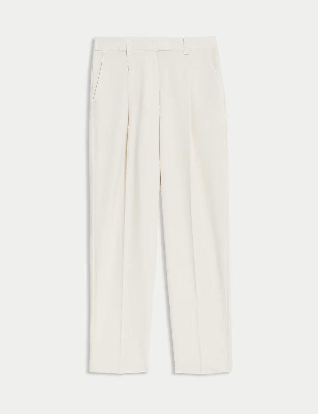 Pleat Front Tapered Ankle Grazer Trousers | Marks & Spencer (UK)