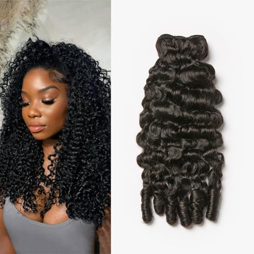 ASHINE Burmese Curly Bundles Human Hair Unprocessed Raw Burmese Curly Water Wave Human Hair Single Bundle 16 inch Natural Black | Amazon (US)