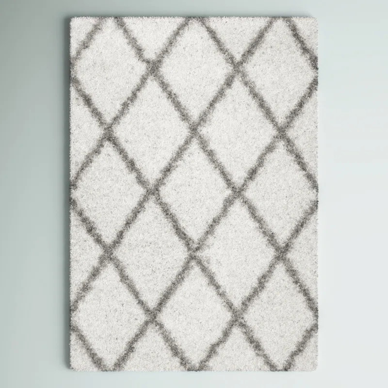 Darryll Moroccan Shag Performance Off-White Area Rug | Wayfair North America