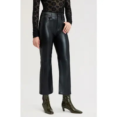 Sam Edelman Beatles Faux Leather Bootcut Pants in True Black at Nordstrom, Size 6 | Nordstrom