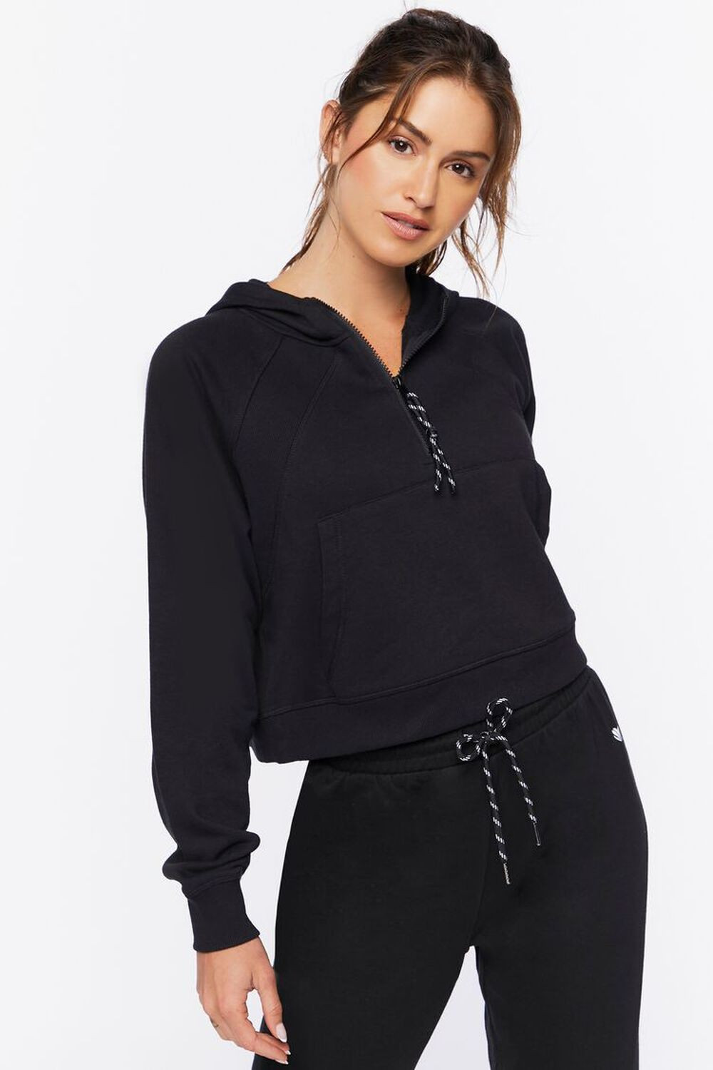 Active Cropped Half-Zip Hoodie | Forever 21 (US)