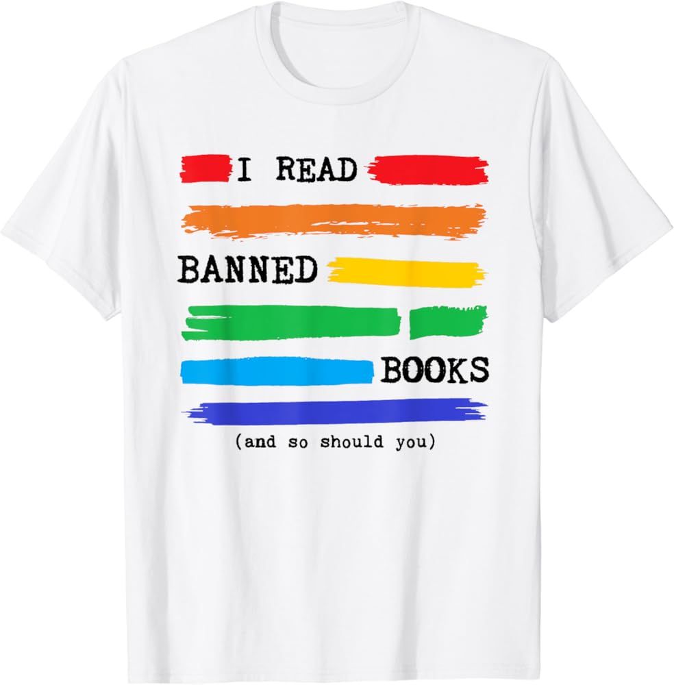 Colorful I Read Banned Books Rainbow, Banned Books Week 2024 T-Shirt | Amazon (US)