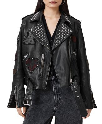 Leather College Biker Jacket | Bloomingdale's (US)