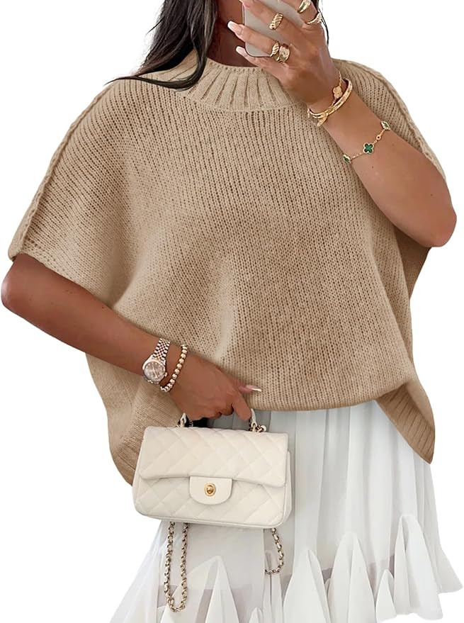 Saodimallsu Oversized Sweater Tops Lightweight Knit Pullover Shirts | Amazon (US)