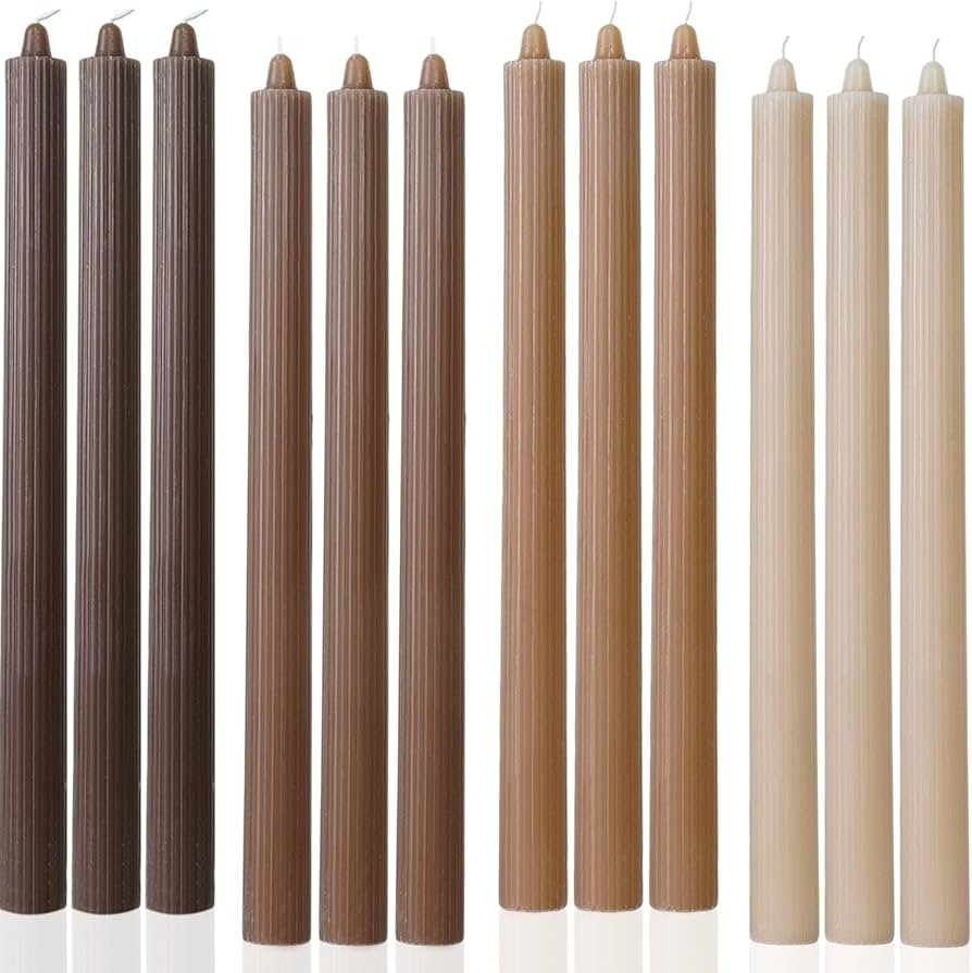 Candlesticks Brown Taper Candles 10.5 inch Dripless Tapered Candles Ideal as Dinner Candles Smoke... | Amazon (US)