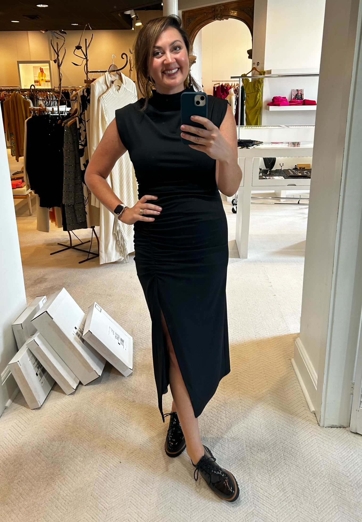 maya ruched cowl neck dress The Maya Ruched Cowl-Neck Dress: Stretch Velvet Ed