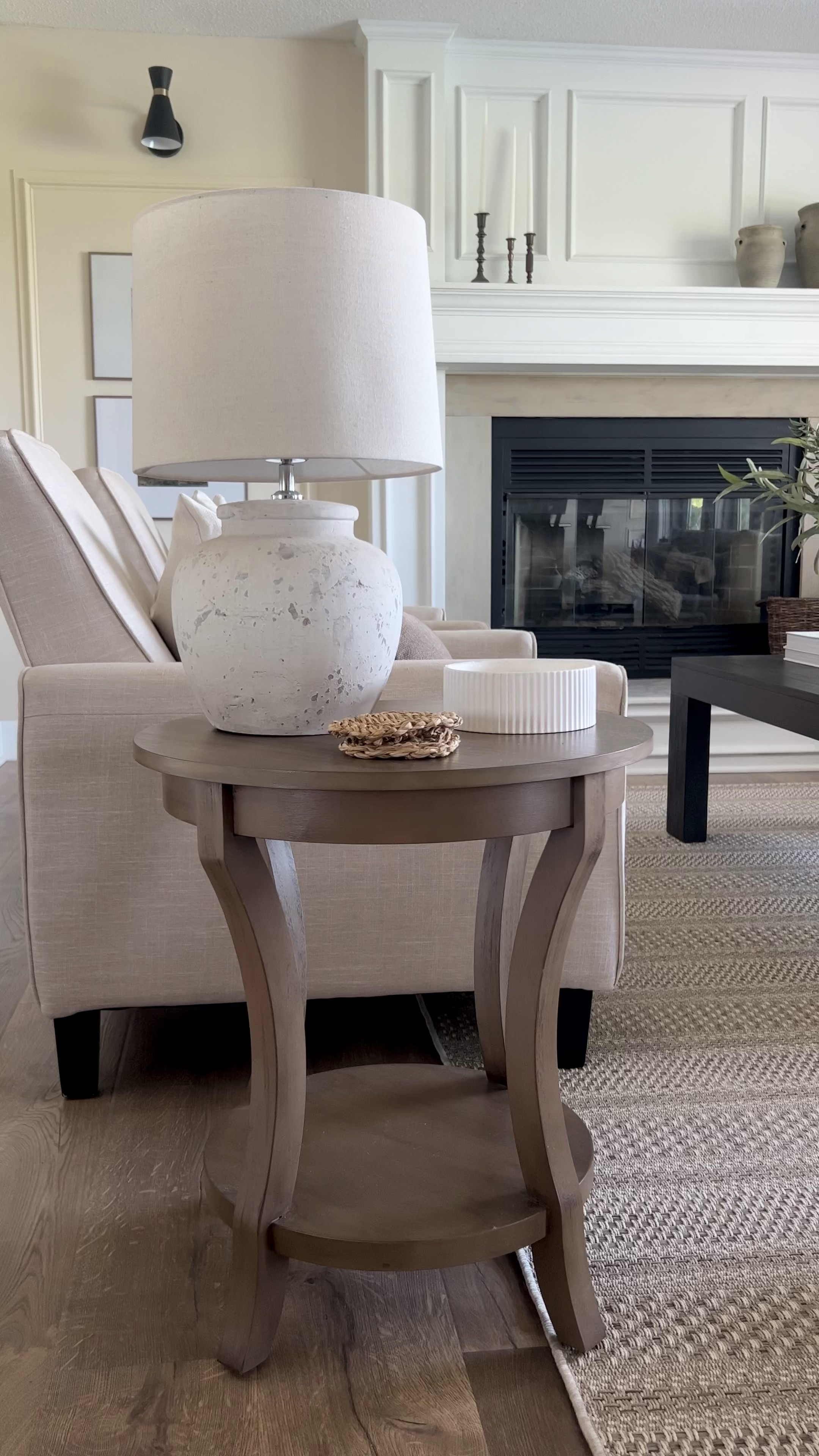 Best selling end table back in stock! Under $100. Comes in coffee table version as well. 

Lamp + coffee table are discontinued.

Living room, living room table, end table, side table, round end table, area rug, neutral rug, accent chair, living room chair, reclining chair, neutral living room , home decor, faux tree, neutral decor, table decor, Amazon home, Amazon finds , target 

#LTKxTarget 

#LTKfindsunder100 #LTKsalealert #LTKhome