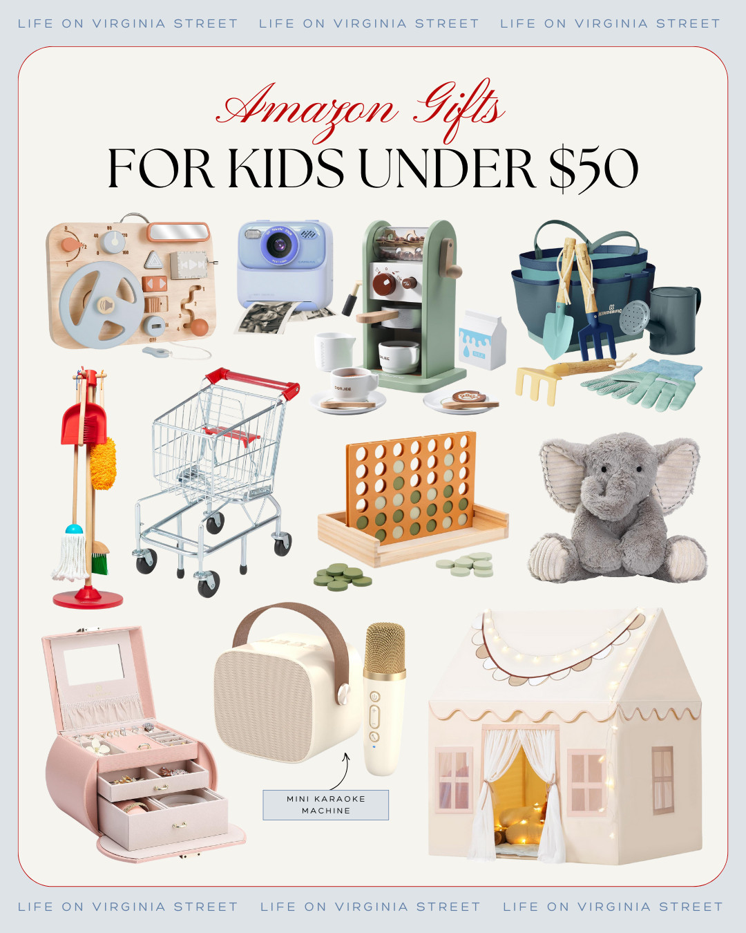 Loving these Amazon gift ideas for kids for under $50! Includes chic toys, a mini house tent, mini karaoke machine, wood toys, and more! #ltkgiftguide #ltkholiday #ltkfindsunder50 #ltkfindsunder100 #ltkkids #ltkfamily #ltkbaby 

 #LTKGiftGuide #LTKFindsUnder50 #LTKKids