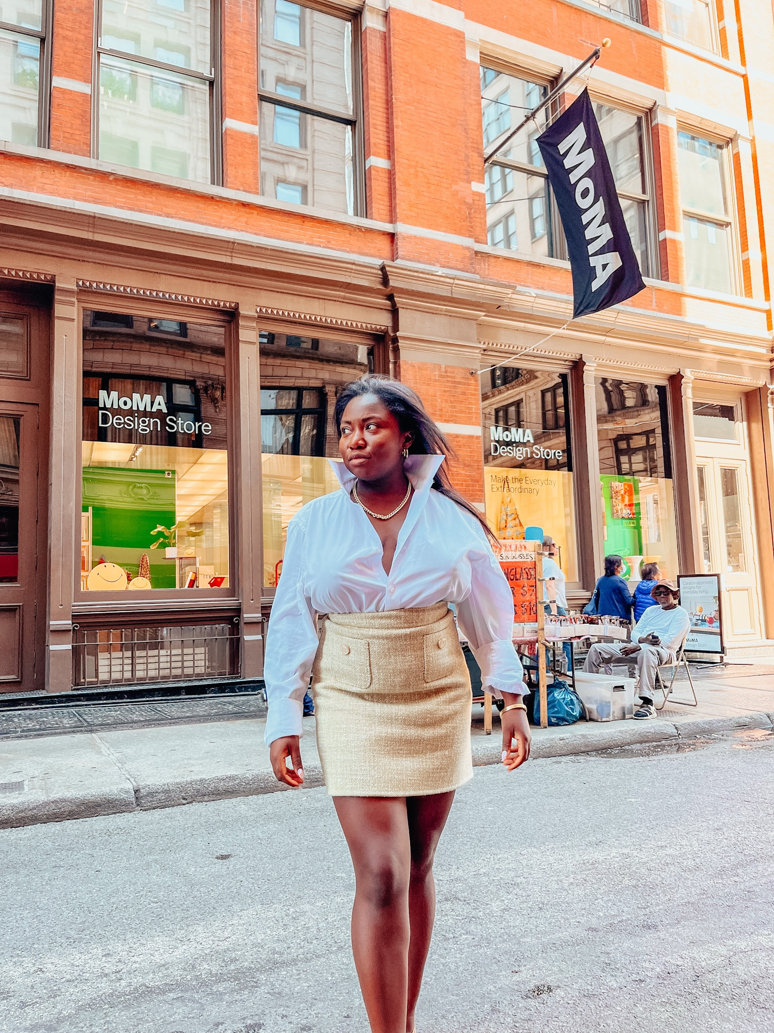 Oversized button down with Sandro tweed skirt

#LTKstyletip #LTKSeasonal