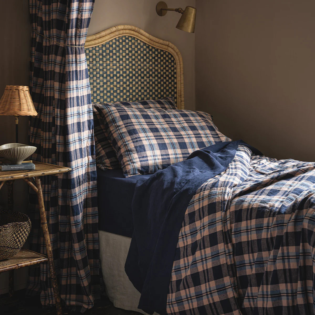 Atlantic Dallington Check Linen Blend Duvet Cover | Piglet