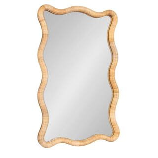 Kate and Laurel Rahfy Natural 24 in. W x 36 in. H Modern Rectangle Wooden Framed Mirror 229495 - ... | The Home Depot