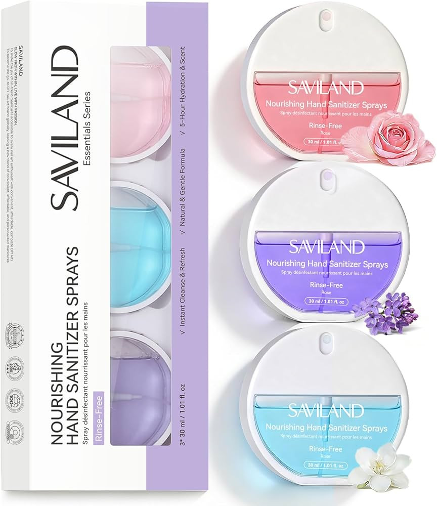 SAVILAND Deep-Hydrating Hand Sanitizer Spray: Serum-Infused Pocket Sprayer with Aloe & Castor Oil... | Amazon (US)