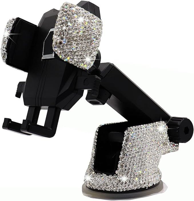 Bling Car Phone Mount Holder,Shiny Crystal Rhinestone Phone Stand for Women and Girls, Car Access... | Amazon (US)