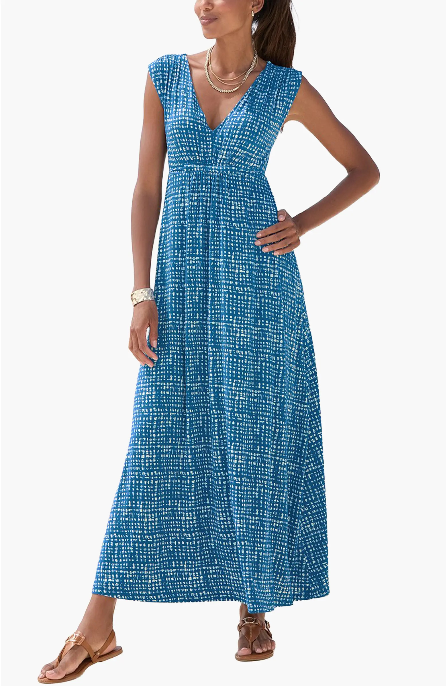 Women's Print V-Neck Maxi Dress | Nordstrom