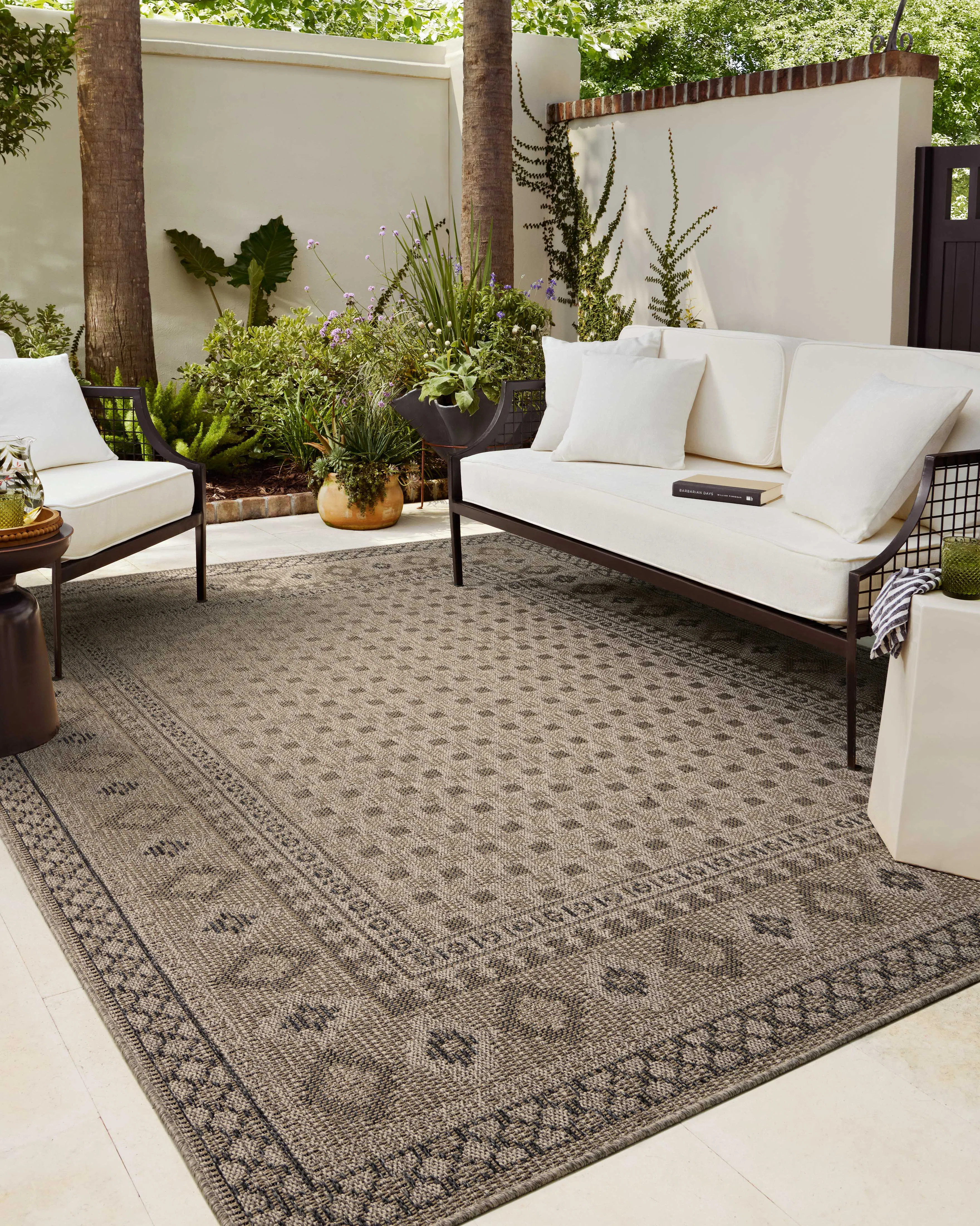 Chris Loves Julia x Loloi Providence Dove / Charcoal Indoor/Outdoor Area Rug | Wayfair North America