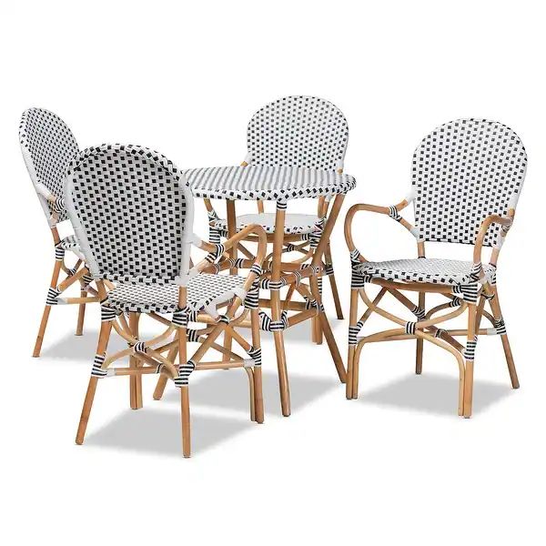 Naila French Provincial Plastic Weaving/ Rattan Dining Set(5PC) | Bed Bath & Beyond