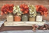 FALL Mason Canning JARS in Wood ANTIQUE WHITE Tray Centerpiece with 5 Ball Pint Jar -Kitchen Table D | Amazon (US)