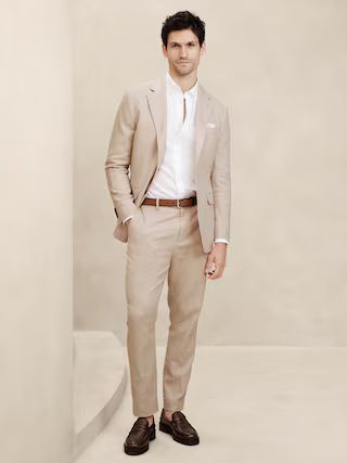 Tailored-Fit Linen-Blend Trouser | Banana Republic Factory