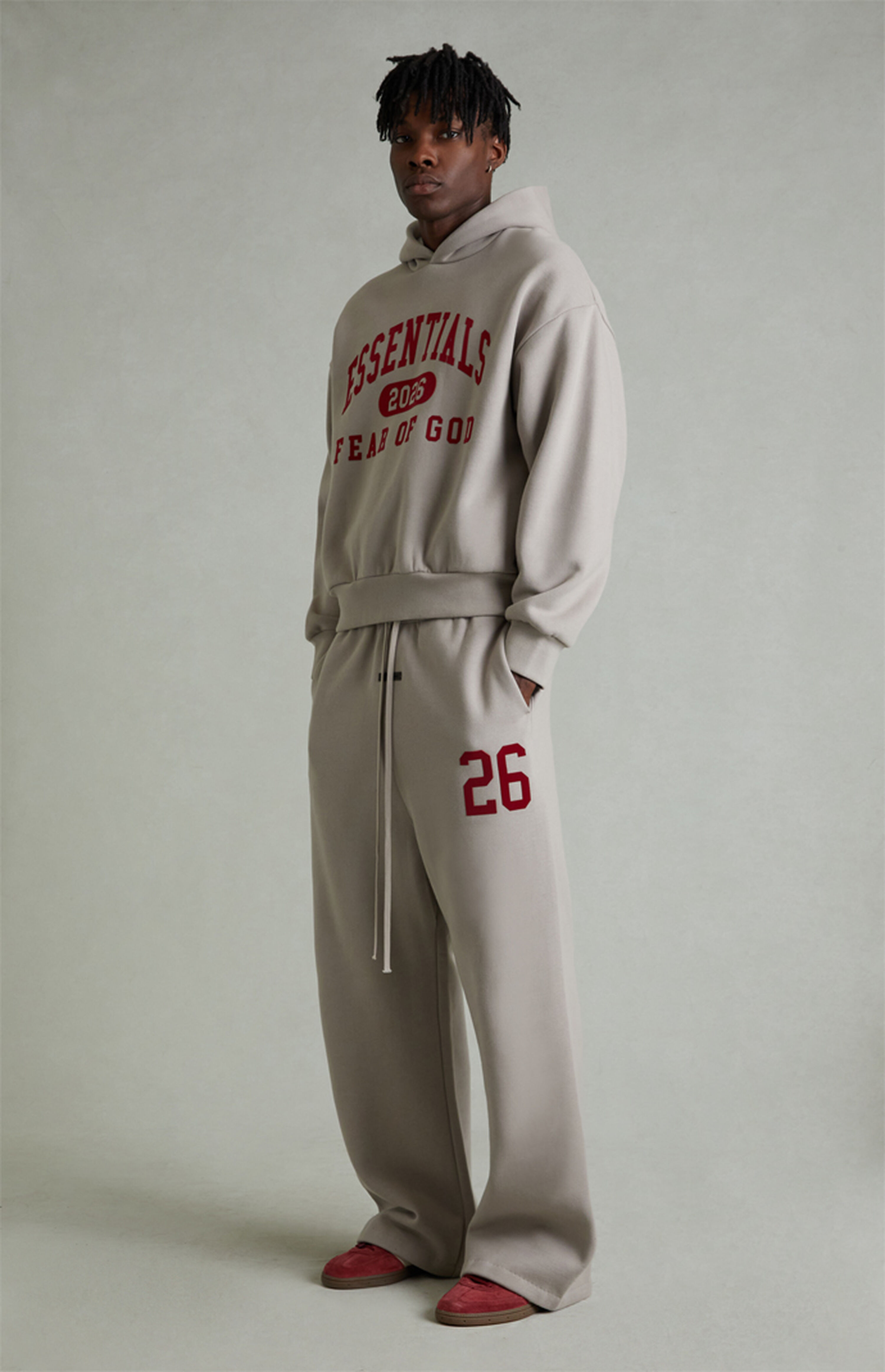 Fear of God ESSENTIALS Smoke Grey Lounge Fleece Baggy Sweatpants | PacSun