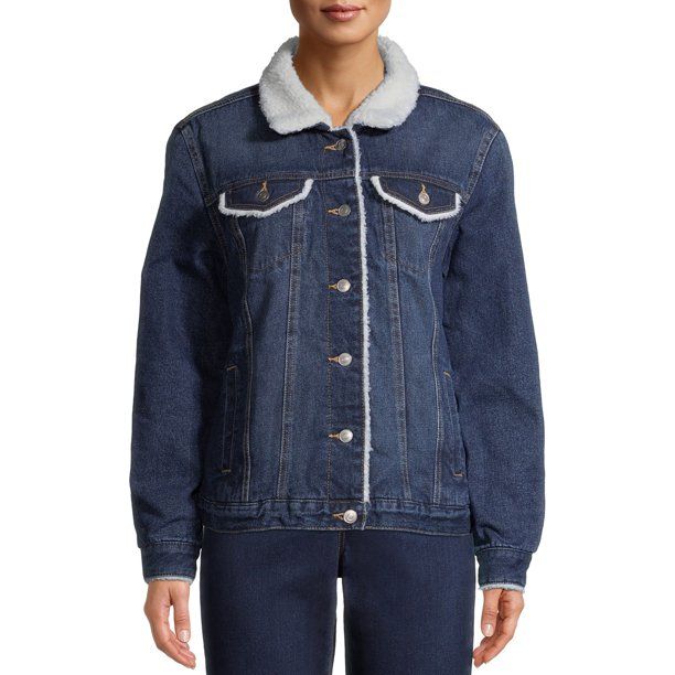 Time and Tru - Time And Tru Women's Sherpa Lined Denim Jacket - Walmart.com | Walmart (US)