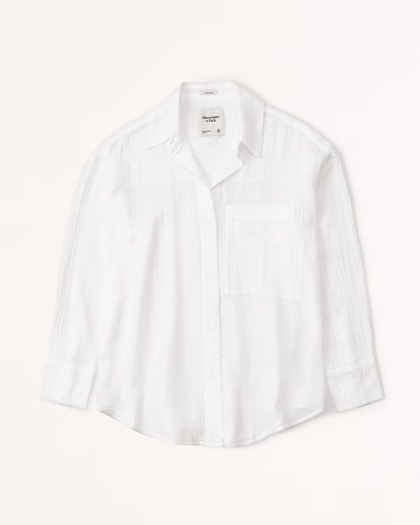 Oversized Beachy Gauze Textured Shirt | Abercrombie & Fitch (US)