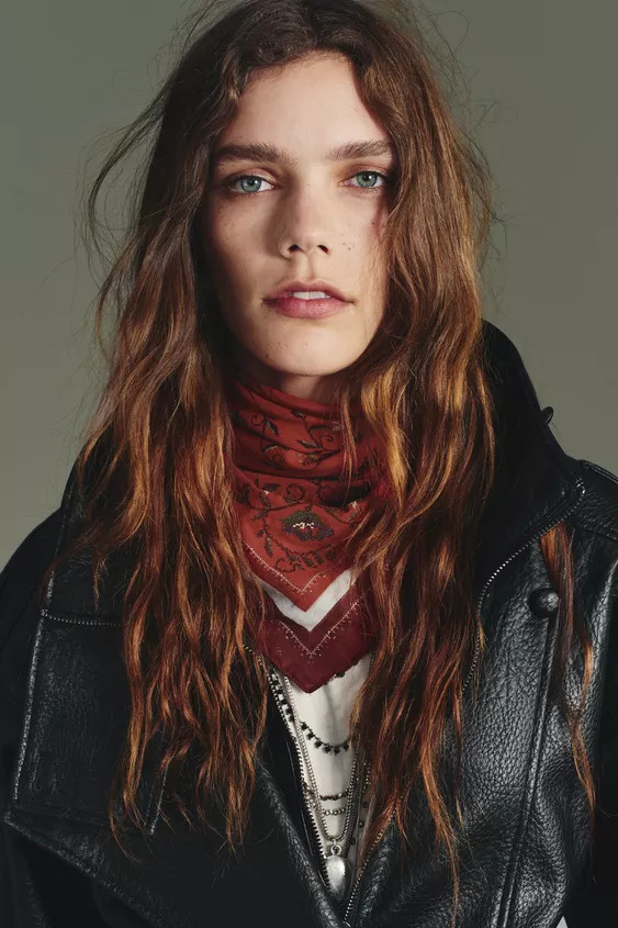 EMBROIDERED PRINT SCARF | Zara UK