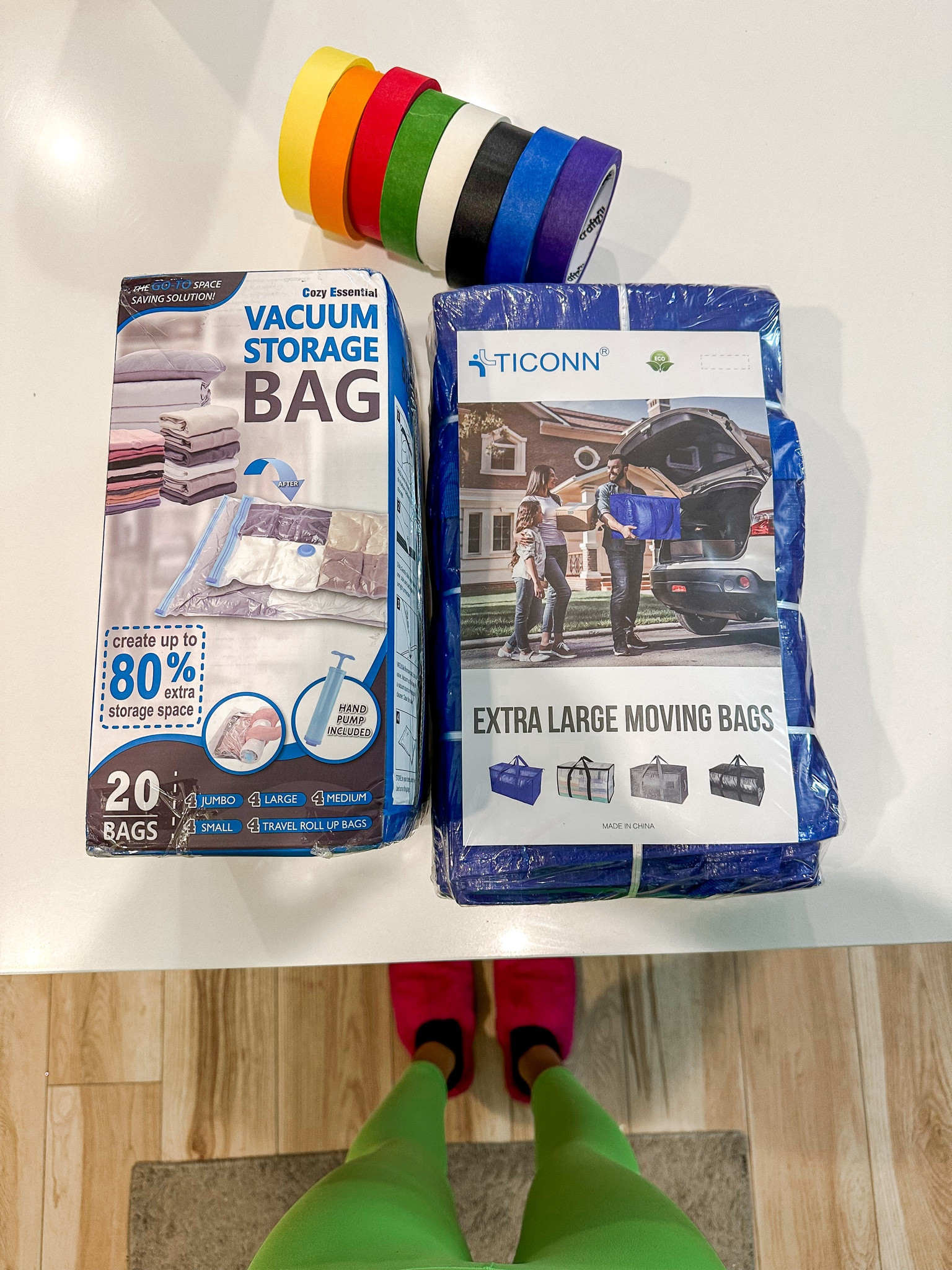 Moving essentials!!! These totes are durable & so good for longer things that don’t fit in boxes. The vacuum sealed bags for clothes, blankets and pillows! AND the colored tape to label which bin/bag belongs to each room!! Also Costco bins!!! They’re only $9 right now! I have like 15 right now and probably going back for more 😅 #moving #movingessentials #amazonfinds #movingmusthaves

#LTKhome #LTKfamily #LTKSeasonal