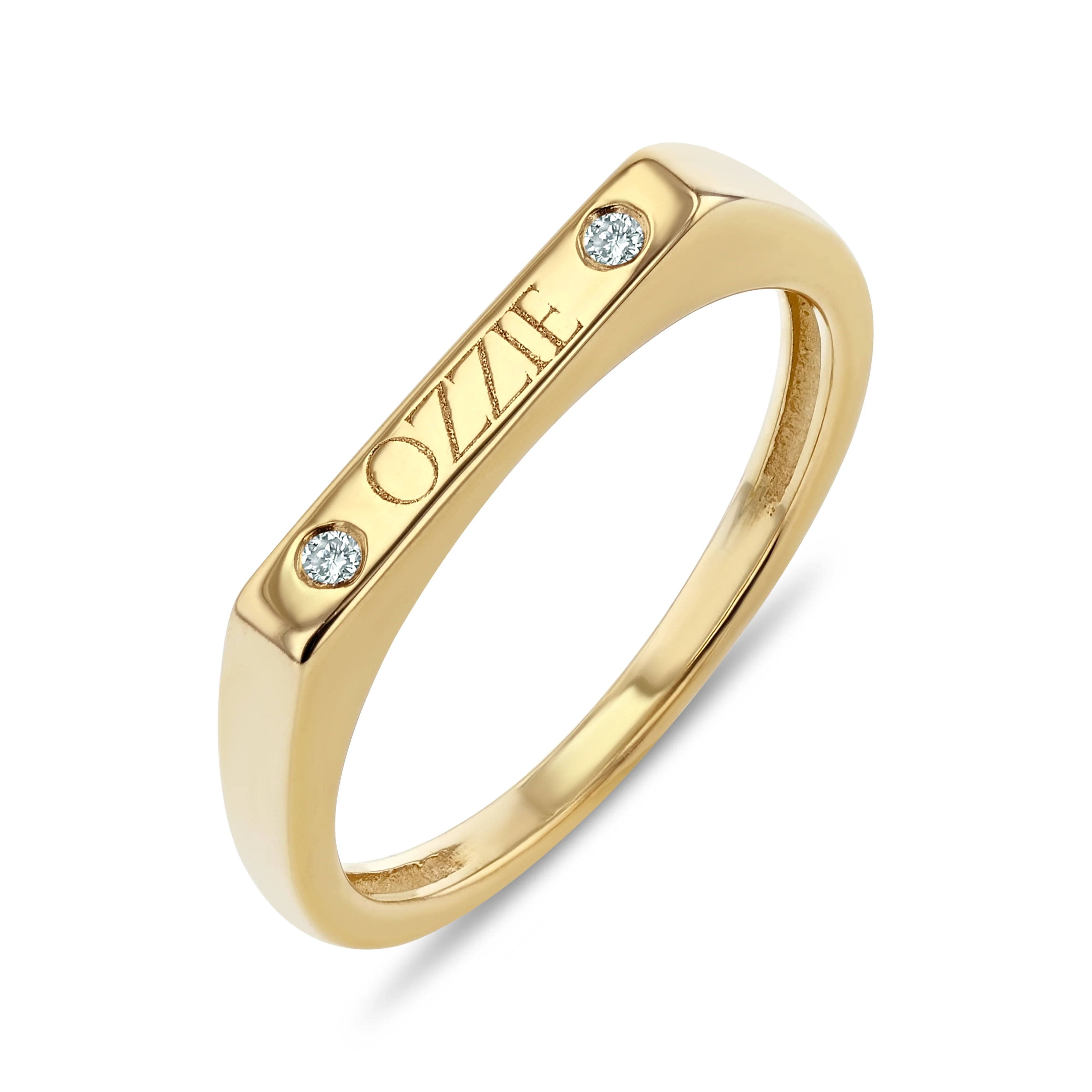 Engraved Bar Signet Ring | Starling Jewelry