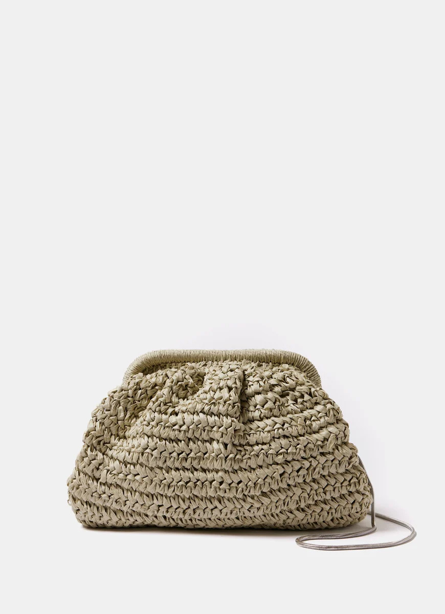 Green Straw Clutch Bag | Mint Velvet