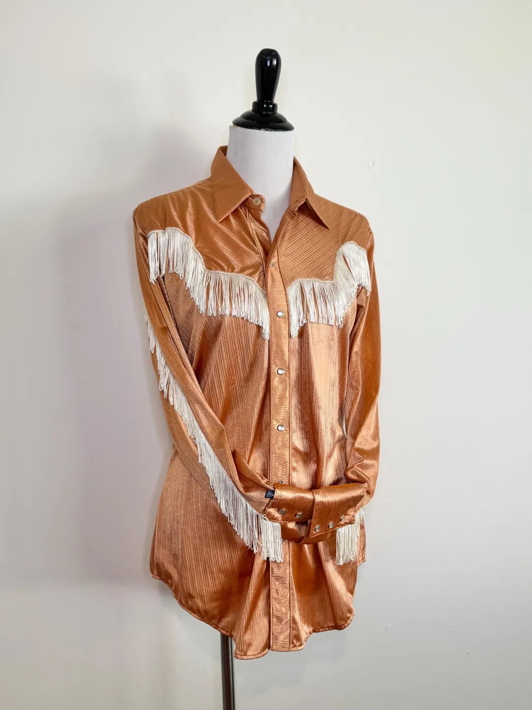Rockmount Ranchwear Gold Fringe Western Shirt Cowboy Cowgirl Rodeo Vtg 1970s | Etsy (US)