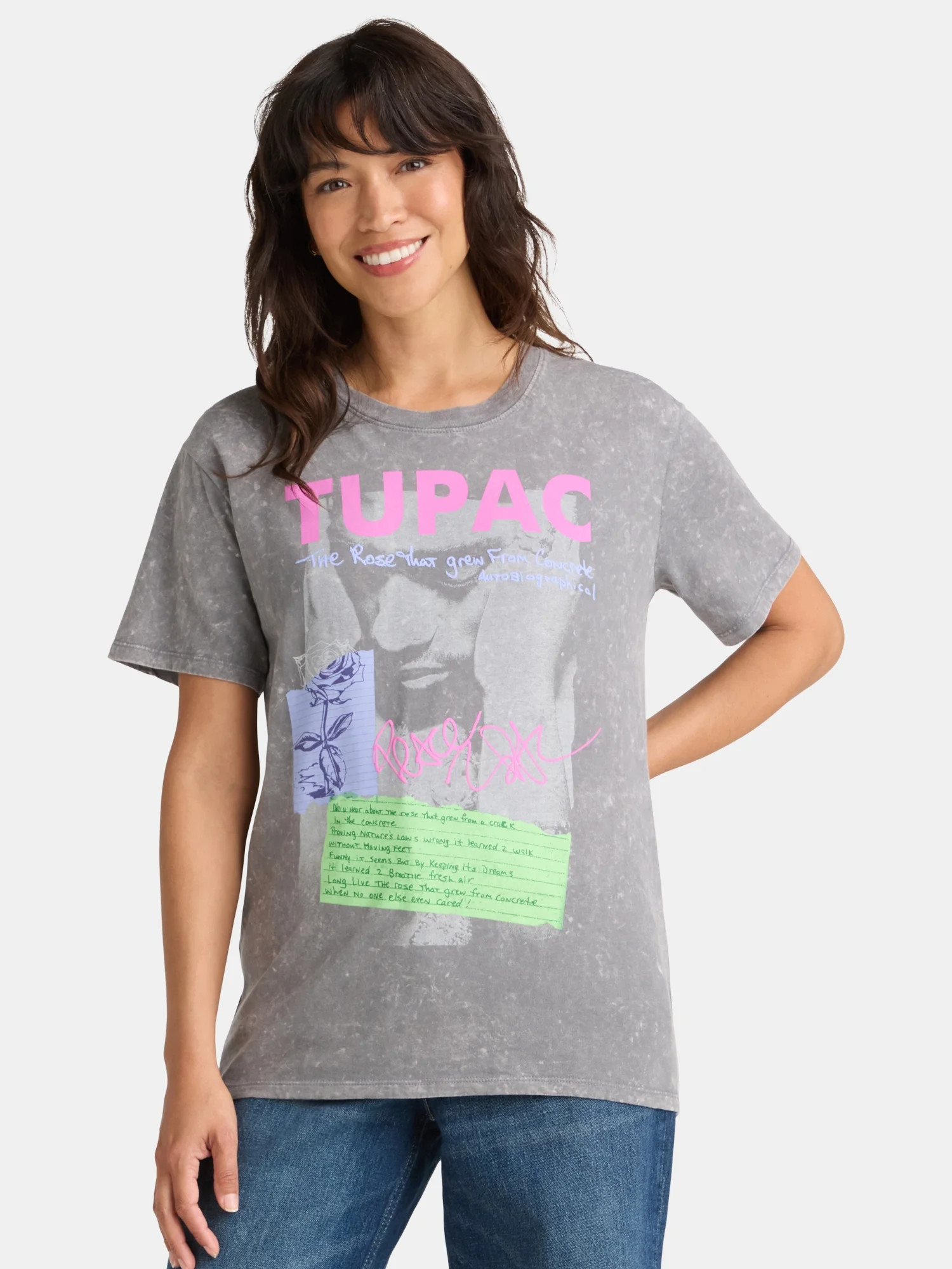 Tupac Women's Graphic Tee with Short Sleeves, Sizes XXS-XXL | Walmart (US)