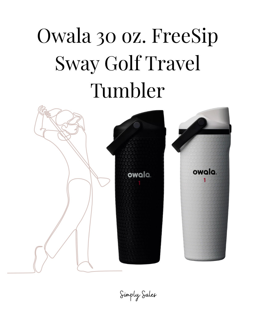 Back in stock — don’t wait!! ⛳️💧

These Owala golf tumblers sell out fast every time (and for good reason). The 30oz FreeSip is SO good — easy sip straw + flip top, keeps drinks cold forever, and the golf texture just hits 🖤🤍

Both colors are live again but I don’t expect that to last long.
Grab yours before they disappear (again) 

 #LTKGiftGuide #LTKHoliday #LTKMens