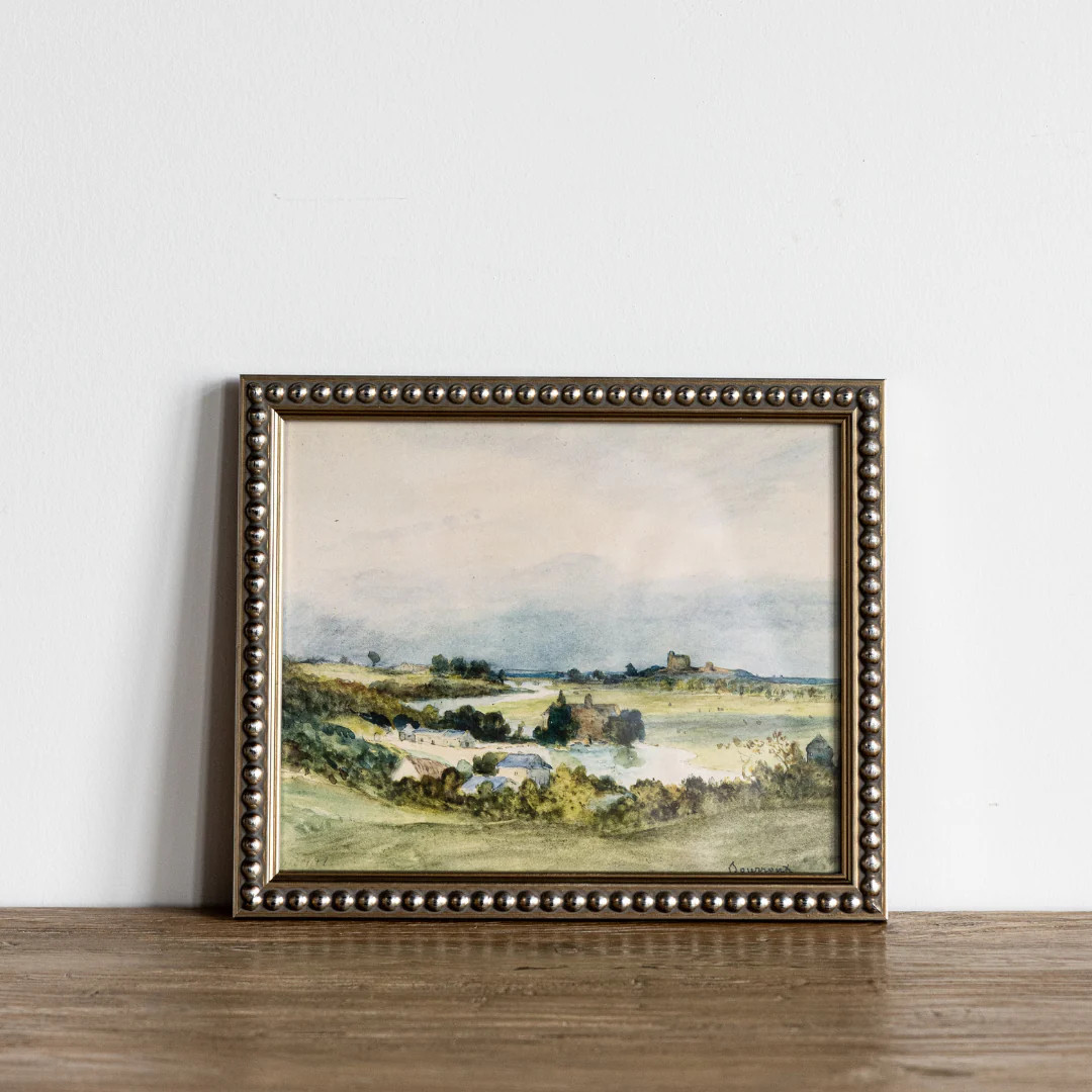 Vintage Watercolor Village Farmland Framed Art | By Luxe B Co. | luxe bCO