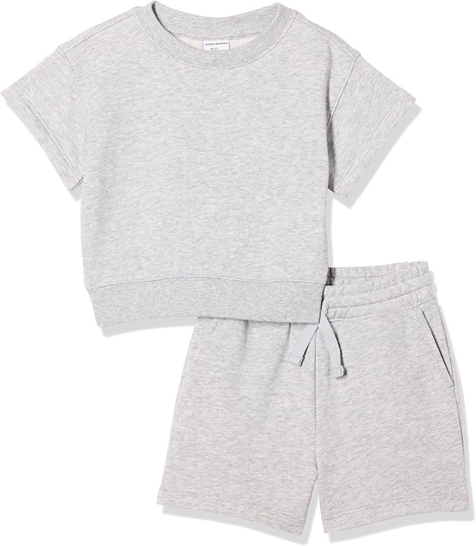 Amazon Essentials Boys and Toddlers' Relaxed Fit Sweatshirt and Shorts Set | Amazon (US)