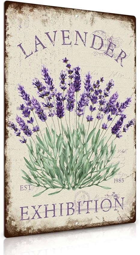 Putuo Decor Flower Art Painting Sign,Living Room or Dining Room Decor,12x8 Inches Aluminum (Laven... | Amazon (US)