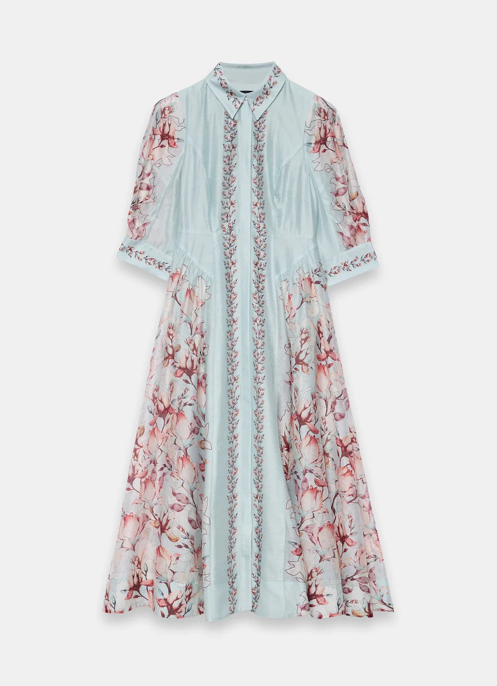 Blue Floral Print Maxi Shirt Dress | Mint Velvet