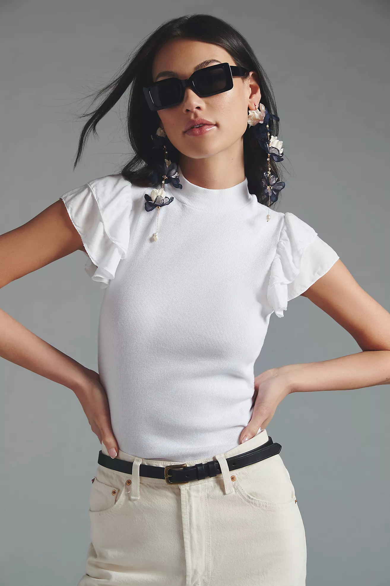 T.La Ruffle Mock Neck Tank | Anthropologie (US)