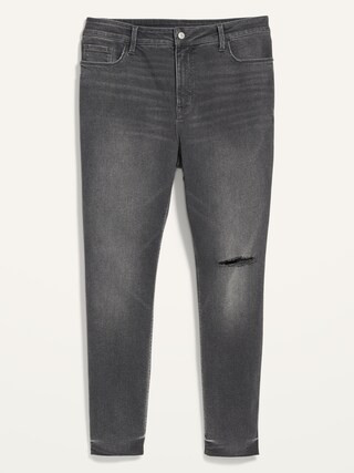 Extra High-Waisted Secret-Slim Pockets Rockstar 360° Stretch Plus-Size Super Skinny Ripped Jeans | Old Navy (US)