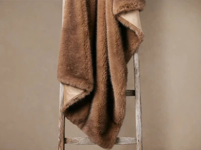 Fairbanks Faux Fur Throw in Sable | Arhaus | Arhaus