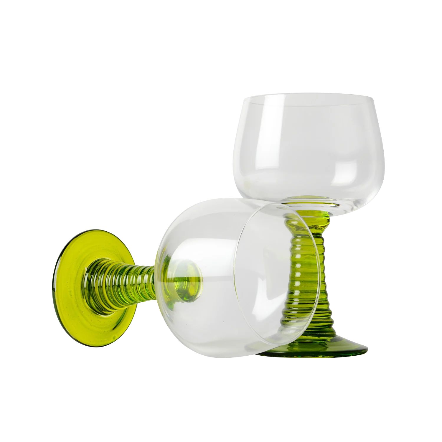 Green Wine Goblet — Set of 2 | In the Roundhouse